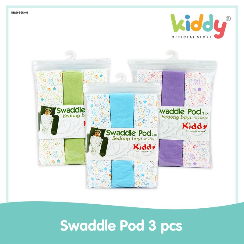 Kiddy Bedong Bayi Swadle 1Pack isi 3pcs/ Alas Bayi/ Selimut Bayi