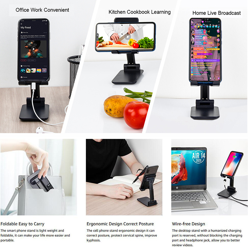 Handphone Holder Lipat Portable Holder Folding Desktop Mobile Phone Stand Universal