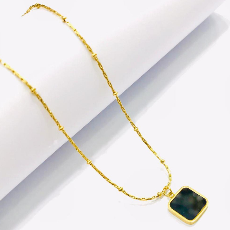 Kalung Titanium Wanita Lapis Emas Anti Karat KT-206
