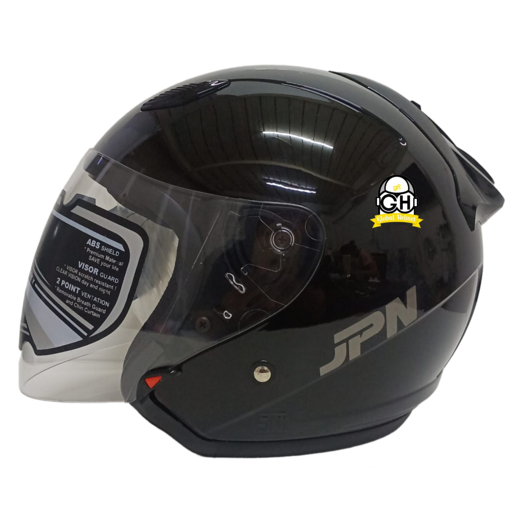 HELM JPN GALAXY BLACK HELM HALF FACE SNI TERBARU