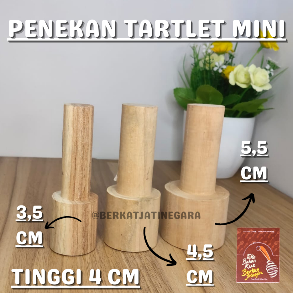 PENEKAN TARTLETMINI / PENEKAN KUE TART MINI / PENEKAN KAYU MINI / PCS