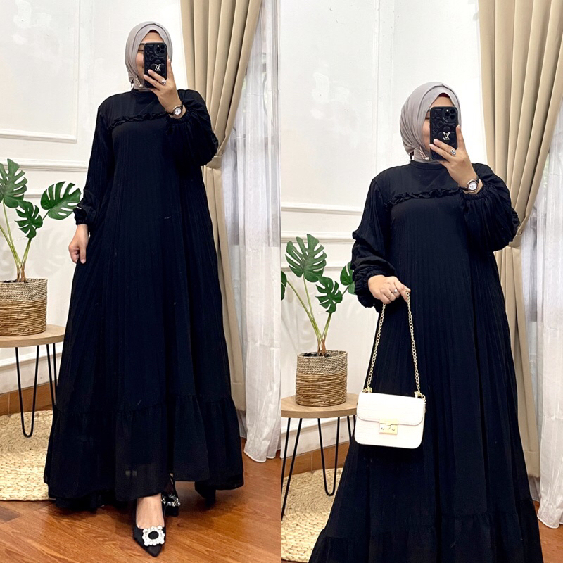 Hanum Dress Ceruty Plisket