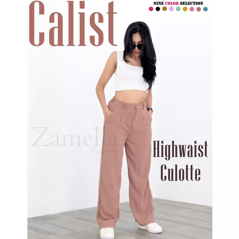 [ NEW ] Celana kulot highwaist Zipper Kekinian premium Kulot Zameela collection Loose Pants kulot wanita