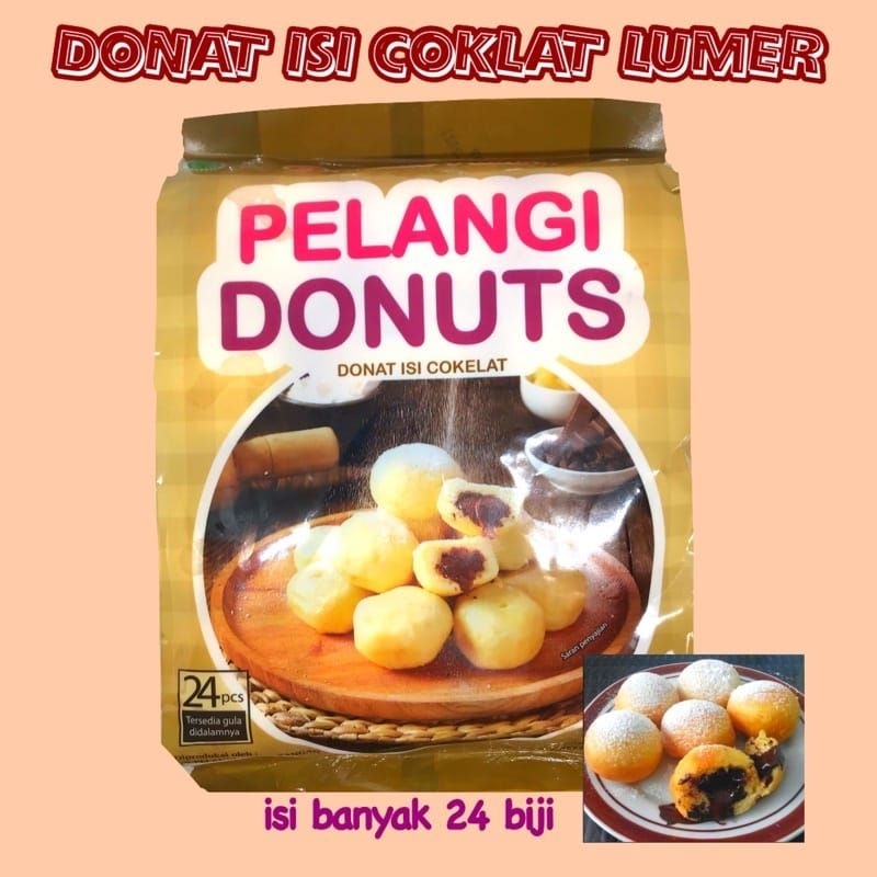 

Donat mini coklat lumer isi 24/pak donat mini pelangi