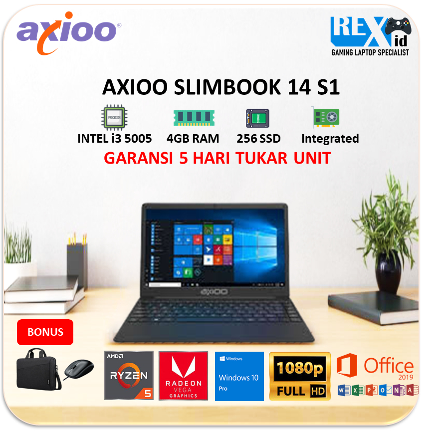 AXIOO SLIMBOOK 14 S1 (Ryzen 5 3500 8gb 256ssd Vega8 W10Pro 14.0inch Fhd)