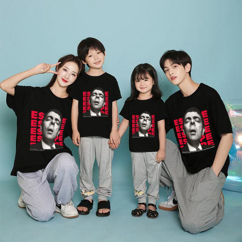 Mokokomo T-shirt Baju Couple Keluarga Mr.bean Kaos Couple Atasan Couple Keluarga