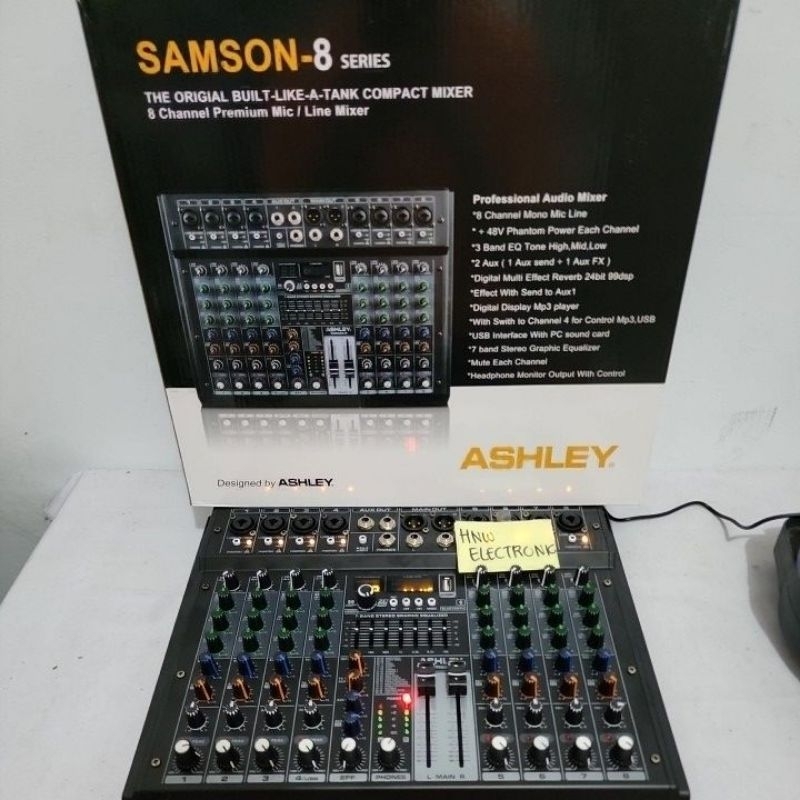 mixer Ashley Samson 8 chanel channel Original USB BLUETOOTH EQUALIZER