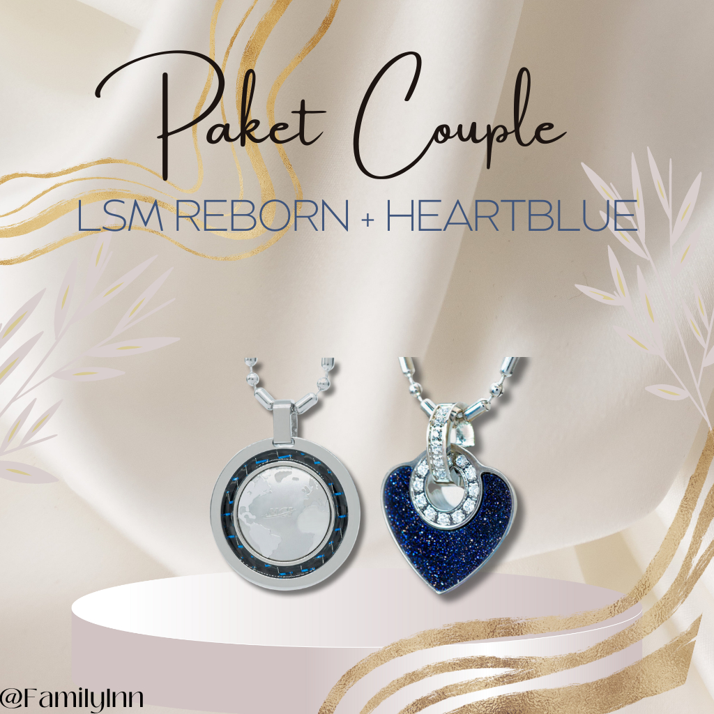 Paket Kalung Kesehatan Kalung Couple Kalung liontin Pria dan Wanita Kalung Hati Biru MCI Original 10