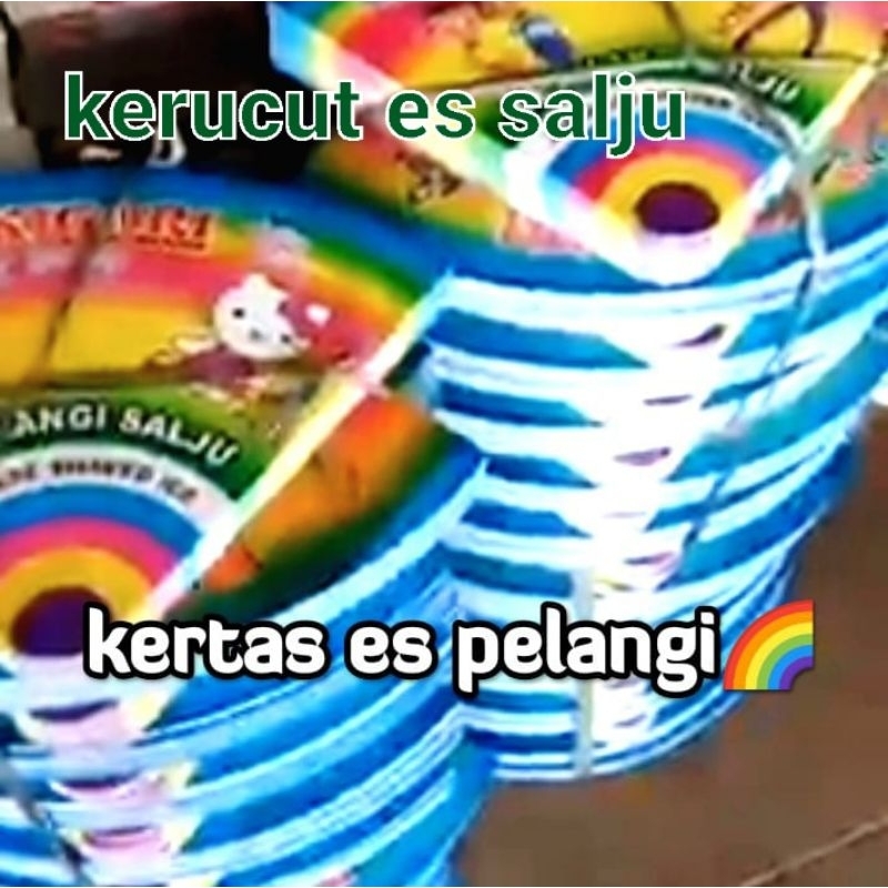 

100 lembar kerucut es pelangi salju