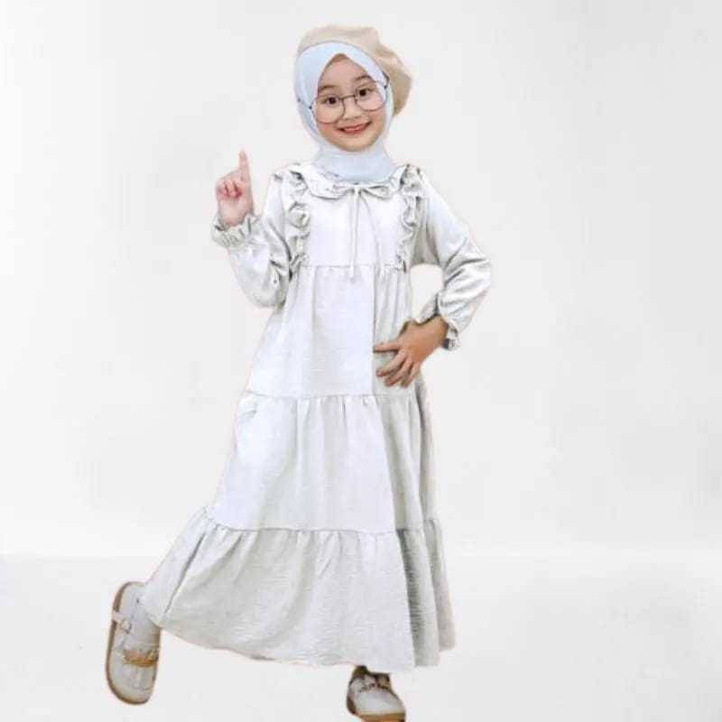 Pakaian Baju Gamis Anak Syar,i Kids Model Terbaru Gamis Crinkcle 1 - 9 Tahun