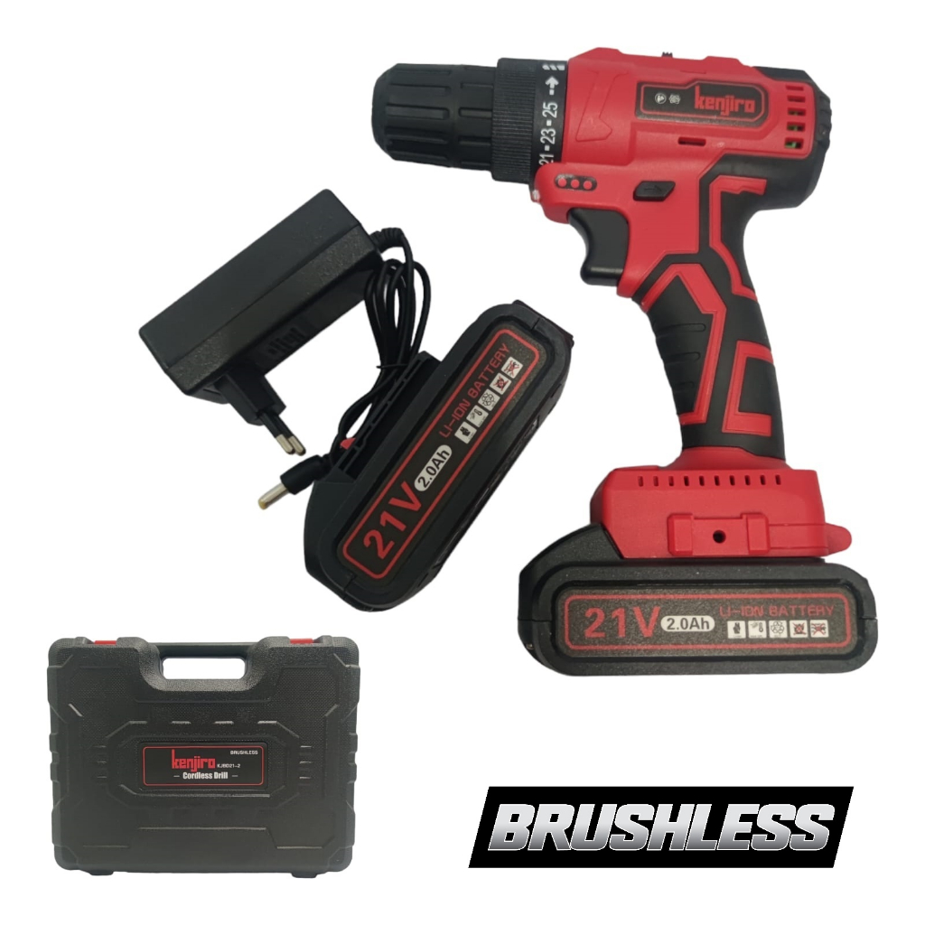KENJIRO Mesin Bor Cordless Brushless Drill 21v / 10mm KJBD21-2