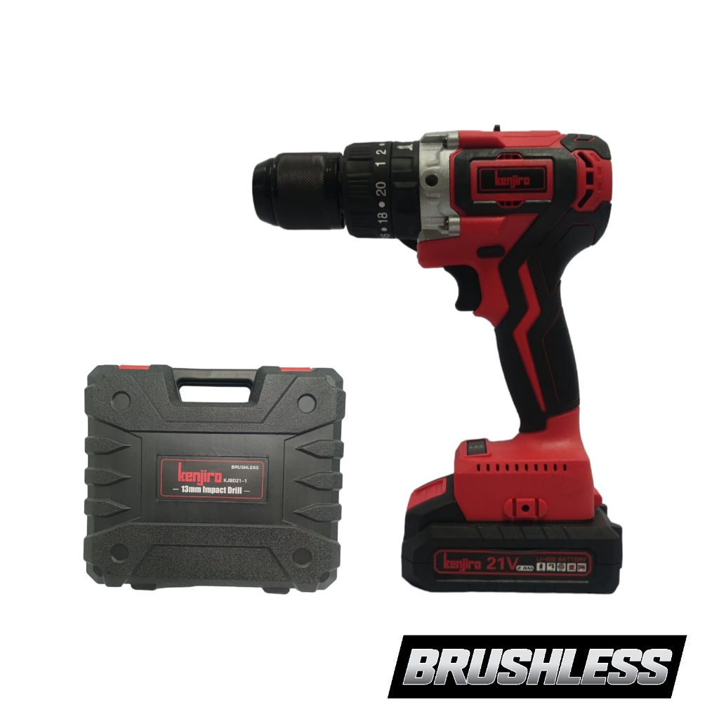 KENJIRO Mesin Bor Cordless Brushless 21v / 13mm KJBD21-1