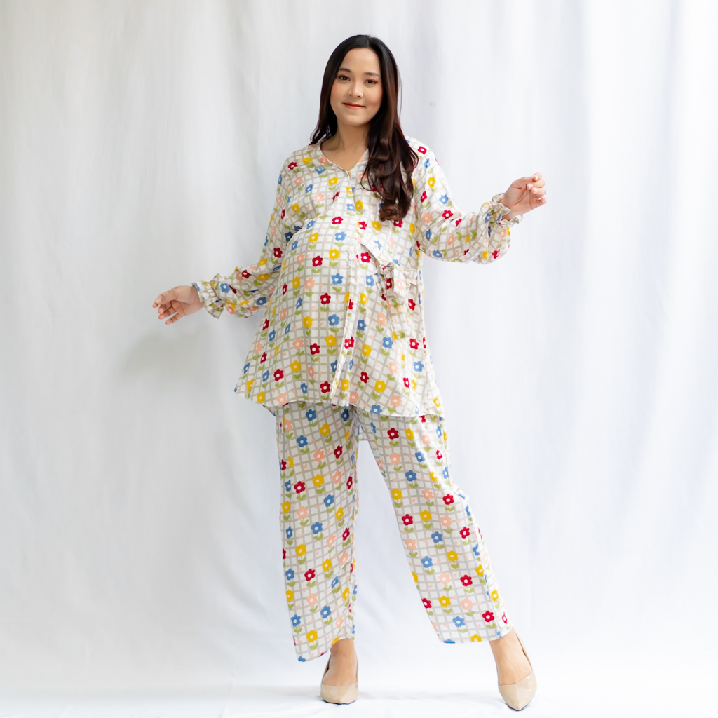 Bajuboo Cila - Oneset Kimono Busui &amp; Bumil Friendly Rayon Lengan Panjang