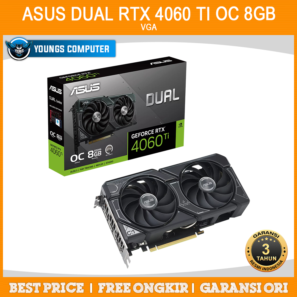 VGA ASUS GeForce RTX 4060 Ti DUAL OC 8GB GDDR6 | RTX 4060Ti 8G DDR6