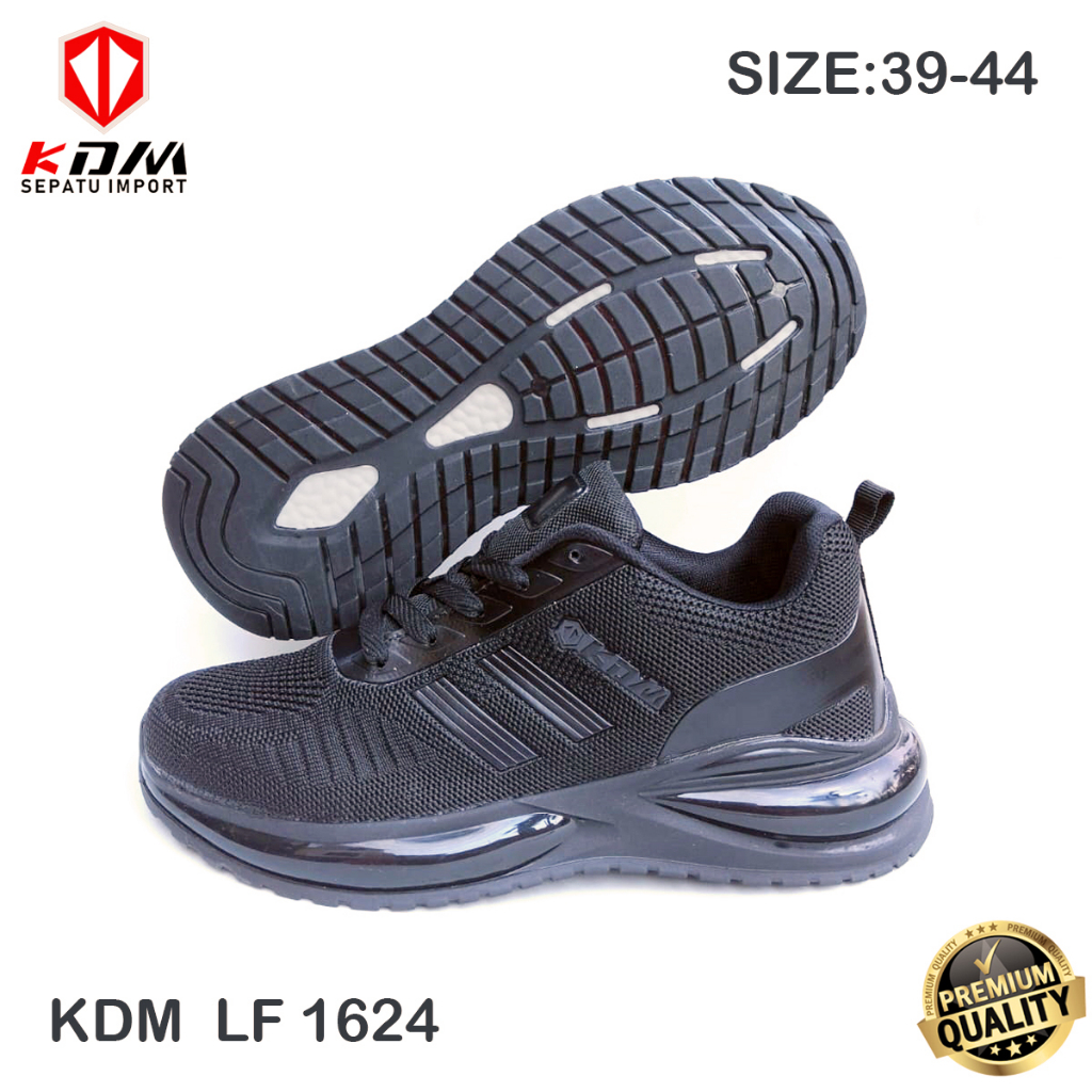 Sepatu Olahraga Sepatu Lari Running Shoes Premium Import KDM LF1624 Full Black