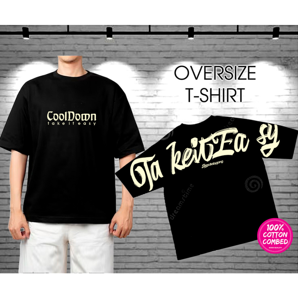 Kaos murah Kaos distro murah baju  distro pria t-shirt murah combed30s kaos oversize SZ OS cooldown hitam