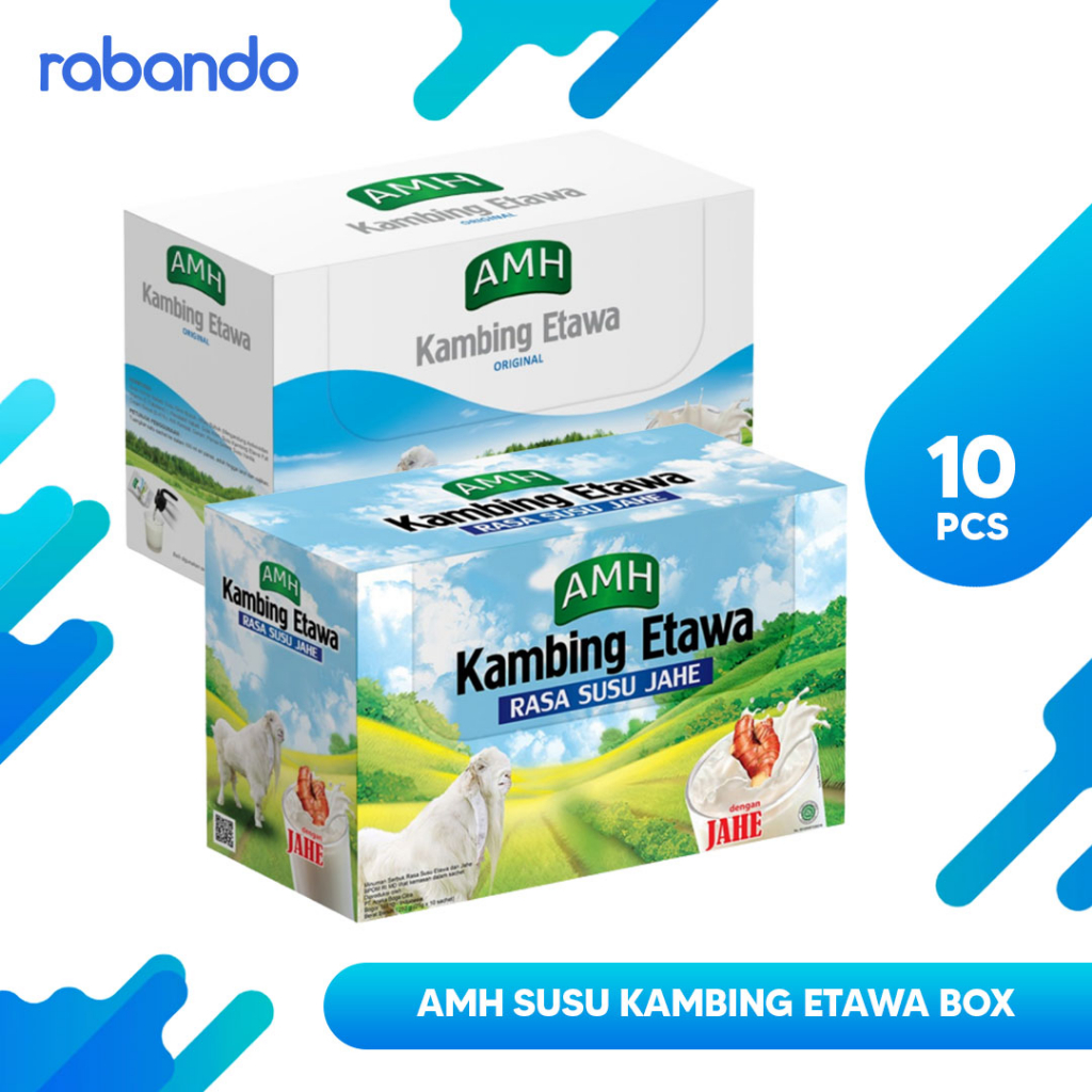 

AMH Susu Kambing Etawa Original Vanila & Jahe Merah 1 Box Isi 10 Sachet