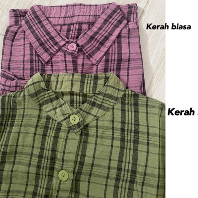 KEMEJA KOTAK CRINGKLE IMPORT