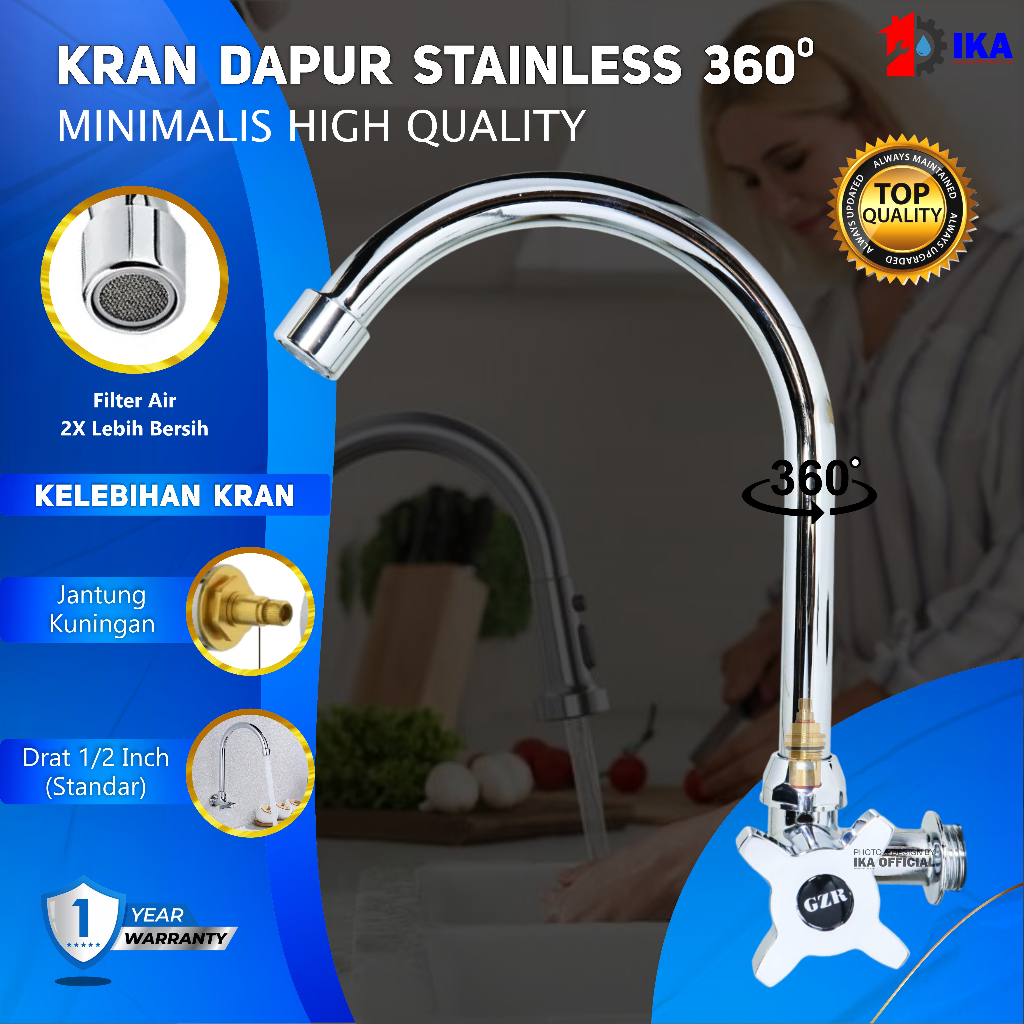 TERMURAH Kran Angsa Baling Engkol Cuci Piring Keran Air Sink Stainless Stanlis Dapur Grosir kran cuci piring Kran Angsa Cuci Piring 1/2 inch Kran Wastafel Stainless Steel Model Tembok Minimalis Kran Cuci Piring Kran Angsa Engkol Kran Bak Cuci Piring Keran