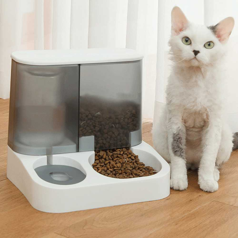 Tempat Makan dan Minum Hewan Peliharaan Otomatis 2 in 1 2.8L Tempat Makanan Minuman Hewan Desain Gravitasi