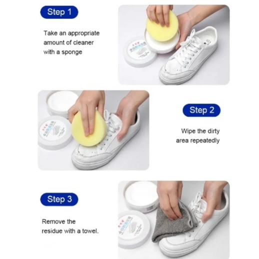 Krim Pemutih Sepatu Sneakers / Krim Pembersih Sofa 260 G+ Spons / Little White Shoe Cleaner / Krim Pembersih Sepatu Putih Mudah dan Praktis Tanpa Dicuci