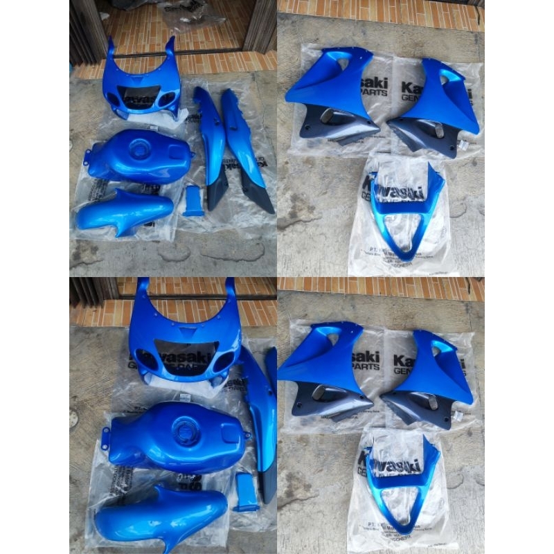 full set Body ninja RR ZX150 biru