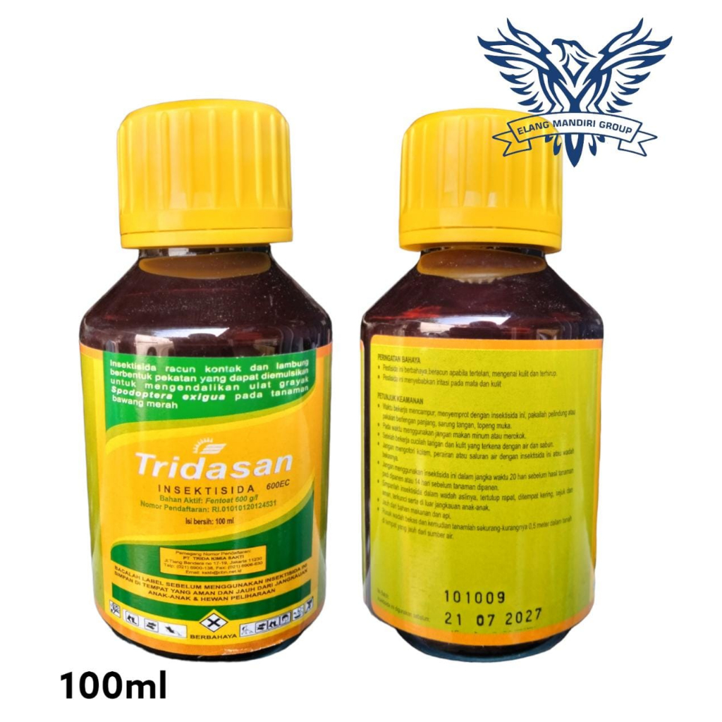 TRIDASAN 600 EC 100 ml Insektisida Fentoat 600 g/l Mengendalikan Ulat Grayak Pada Tanaman Trida Kimia Sakti Dharmasan