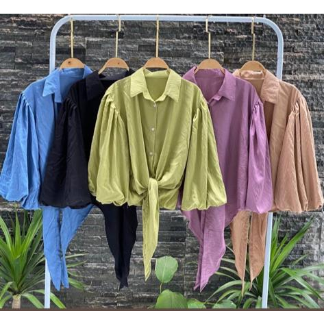 DS - GRACIA BLOUSE LENGAN TALI BALON / BLOUSE WANITA TERBARU VIRAL KEKINIAN