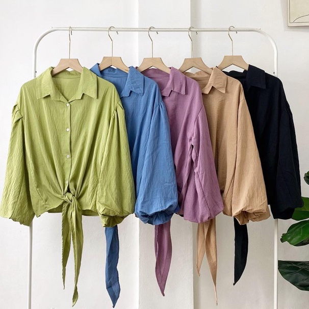 DS - GRACIA BLOUSE LENGAN TALI BALON / BLOUSE WANITA TERBARU VIRAL KEKINIAN