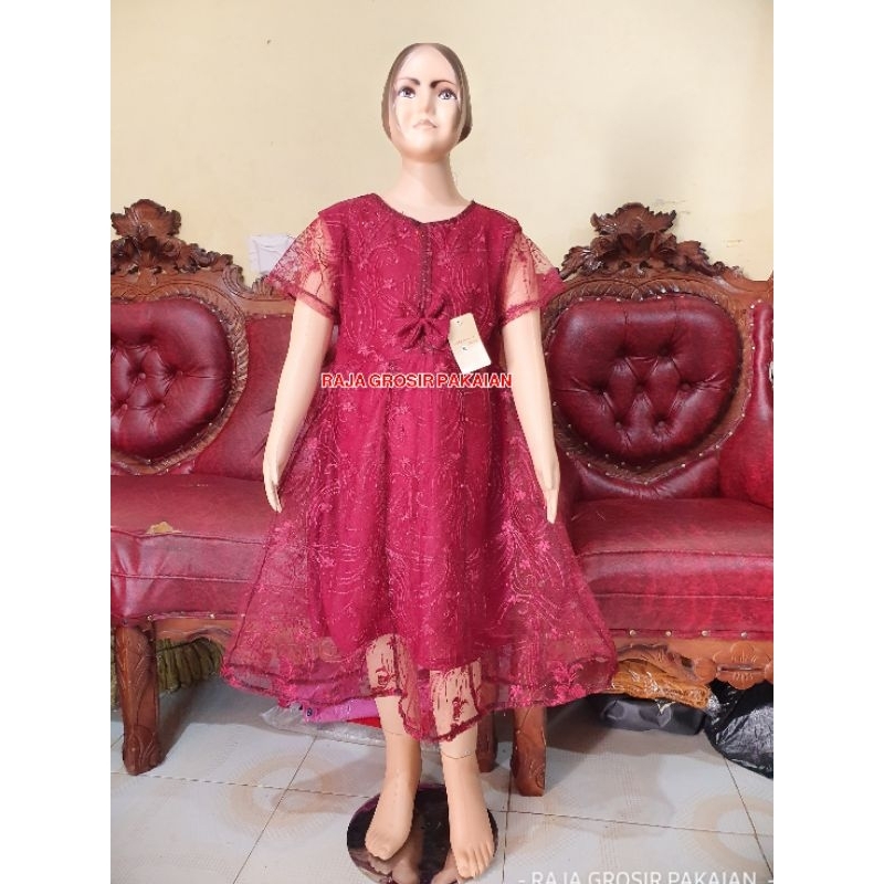 Dress Raisa Anak Usia 6-8 Th (L) / Bisa Pilih Warna / Baju Kebaya Anak Brukat