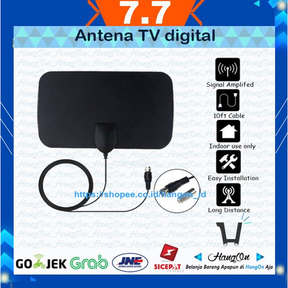 Antena TV Digital Indoor (Bukan untuk Outdoor) High Gain 25dB ORIGINAL