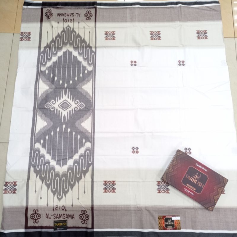 Sarung Tarbush jacquard premium classic premium sapphire BHS putih hitam