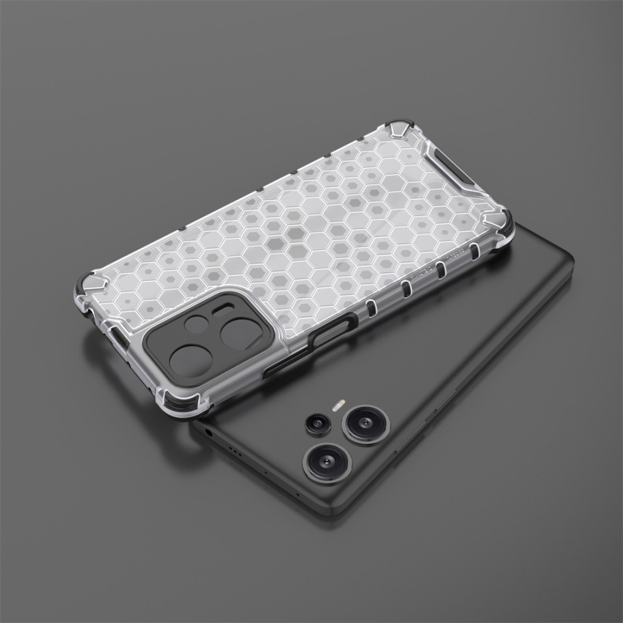 XIAOMI POCO F5 CASING HONEYCOMB TPU COVER TRANSPARAN HARDCASE SOFT CASE