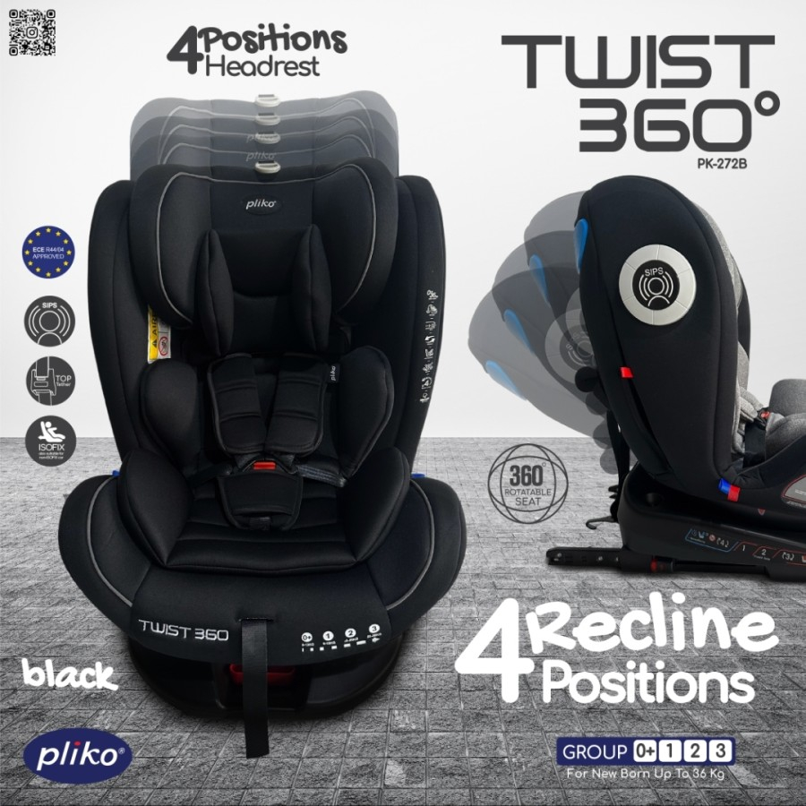 Carseat Pliko Pk 272B Twist 360 / Kursi Dudukan Bayi