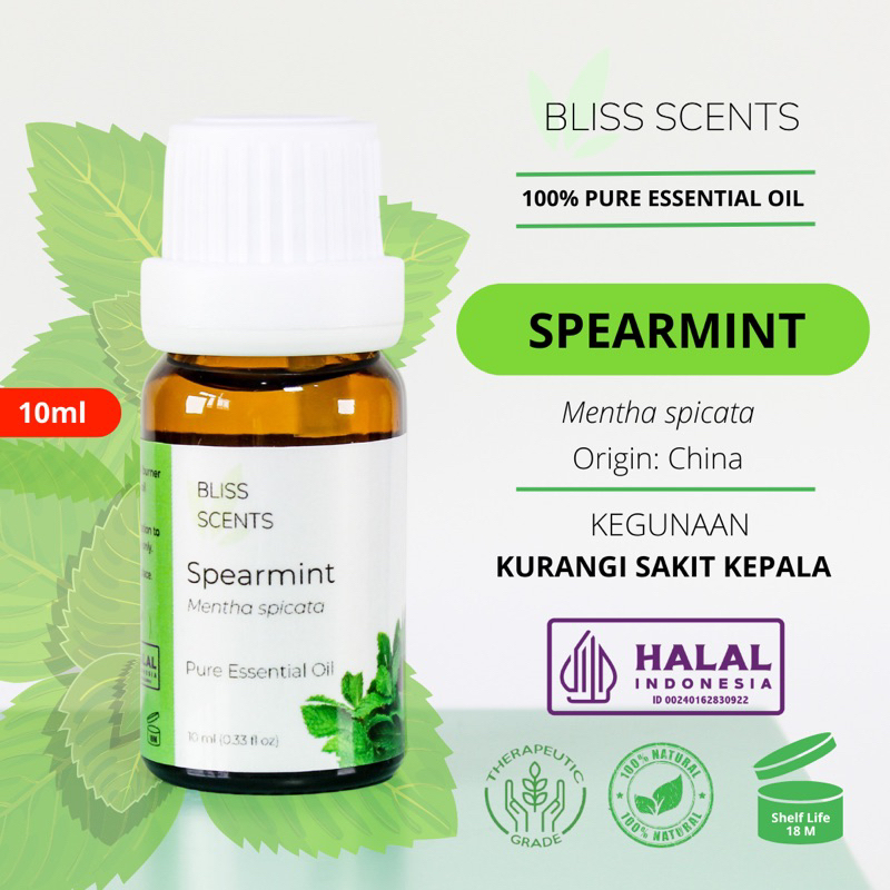 Bliss Spearmint Essential Oil Aromaterapi 100% Murni Therapeutic Grade Aromatherapy