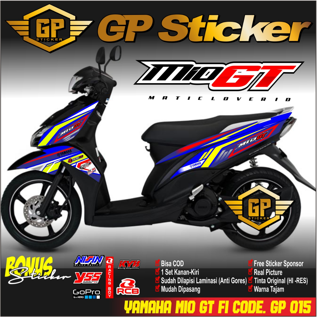 Striping MIO GT - Stiker MIO GT List Variasi Motor MIO GT. GP 015