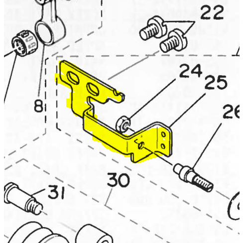 Thread Guide Bracket 135-26801 Original Taiwan Mesin Jahit Bartack YX-1850 / LK-1850