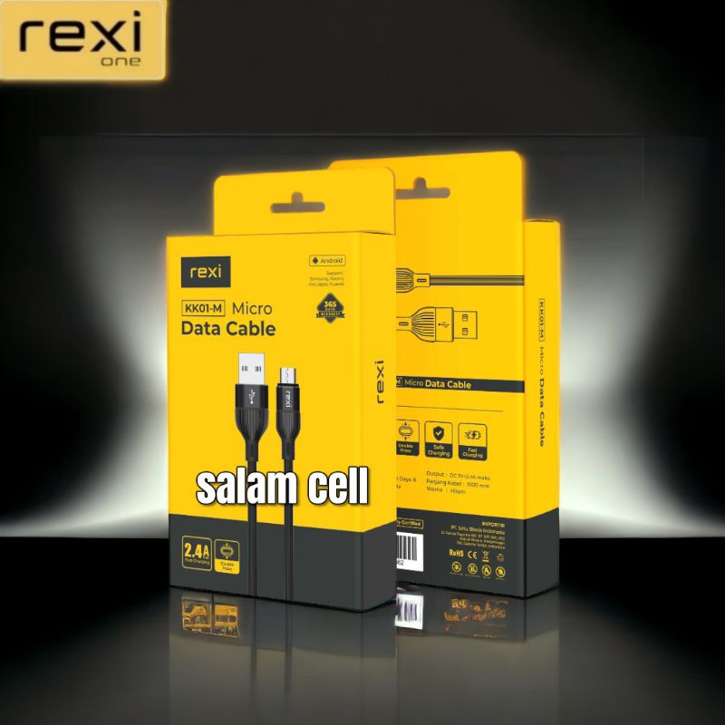 Kabel Data REXI KK01-M 2,4A Fast Charging Micro Usb Original Rexi Kk01 m Garansi Resmi