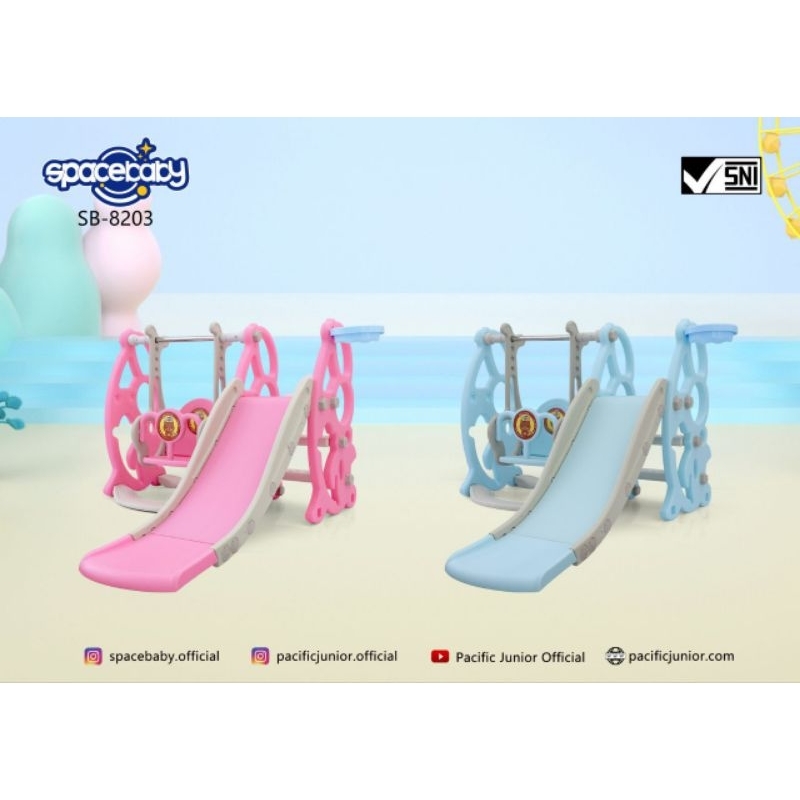 Mainan Anak Perosotan Ayunan Slide Swing Model Dino SB 8203 By Spacebaby