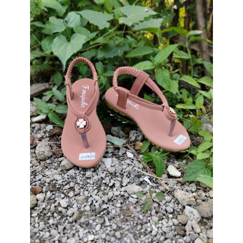 sandal jepit bunga  tali teplek anak perempuan size 26-30 31-35