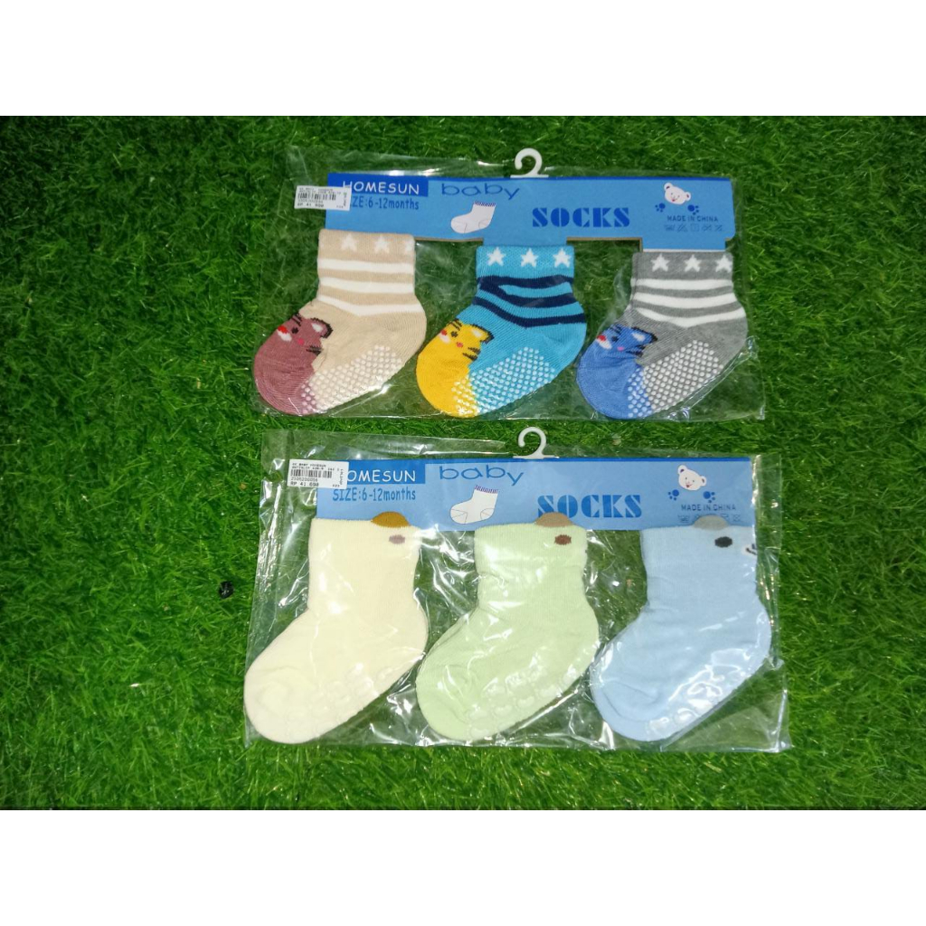 Kaos Kaki Baby Anti Slip isi 3 Pasang