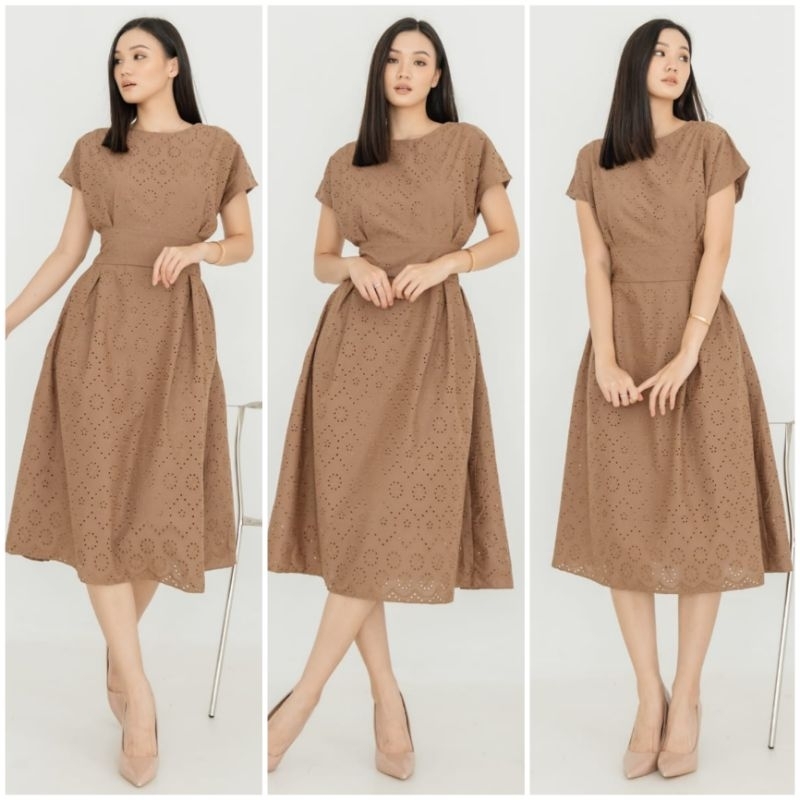 ♡ PREMIUM ♡ ORIGINAL ! PYPPER EYELET CLASSIC ELEGANT MIDI PARTY DRESS