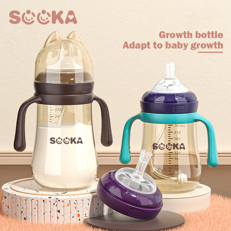 Sooka Botol Susu Bayi Dengan Sedotan Gravity Ball Ukuran 300 ML Bahan PP Food Grade SK-ECB1140