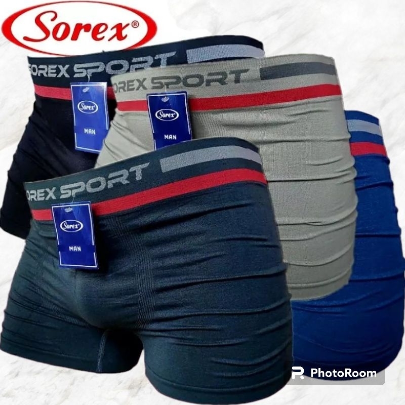 SOREX BOXER M3802 - M3804 | Celana Dalam Pria Boxer Sorex | CD Cowok Bahan Rajut Best Seller | Pakaian Dalam Pria