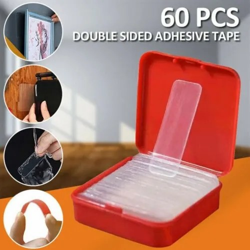

B207 DOUBLE TAPE MINI 60PCS DOUBLE TAPE KOTAK TRANSPARANT 2 SISI