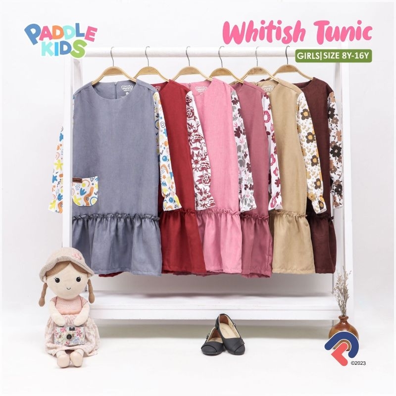 WHITISH TUNIC BY PADDLEKIDS / tunik anak corduray by paddle kids merah