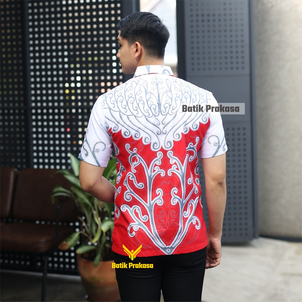 Kemeja Batik Prakasa Motif Eka Wira Slimfit Lengan Pendek Batik Solo