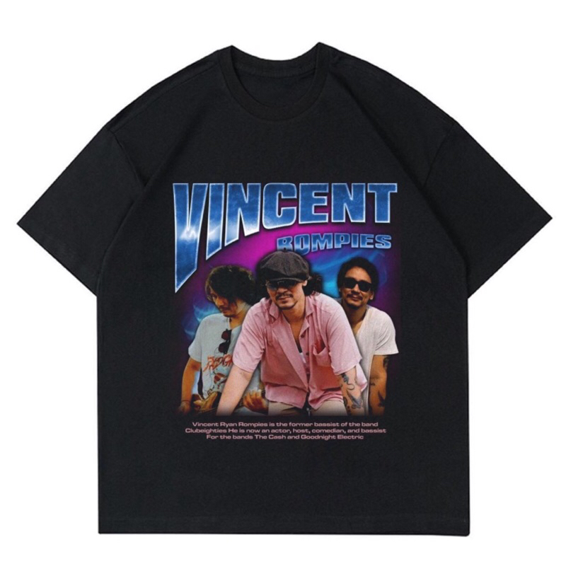 BAJU KAOS BOOTLEG “VINCENT ROMPIES” | T-SHIRT VINTAGE VINCENT ROMPIES | BAJU KAOS OVERSIZE UNISEX