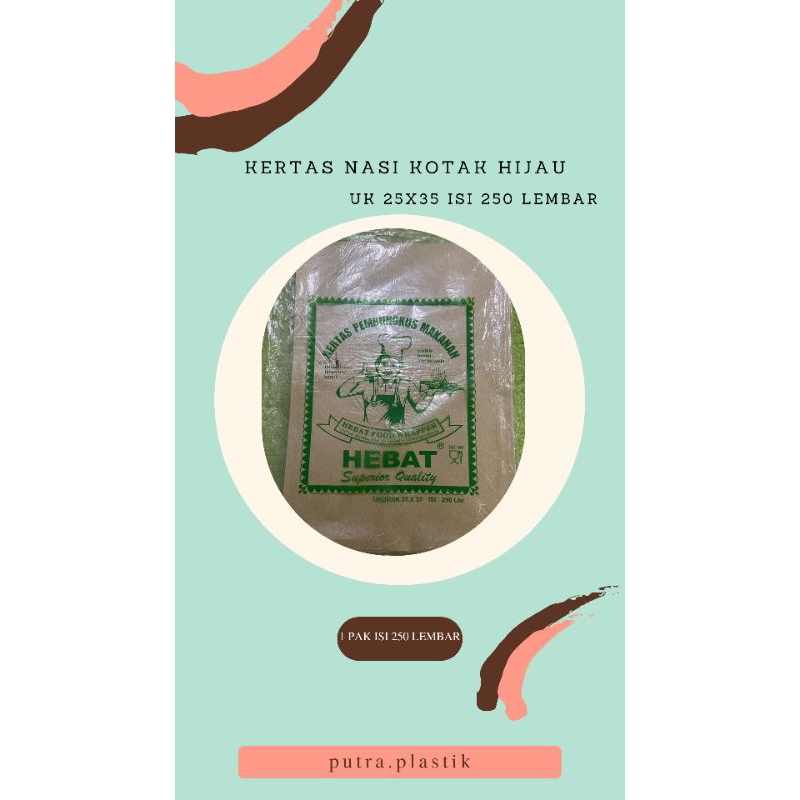 

KERTAS NASI KOTAK HIJAU UK 25x35 | 250 LEMBAR