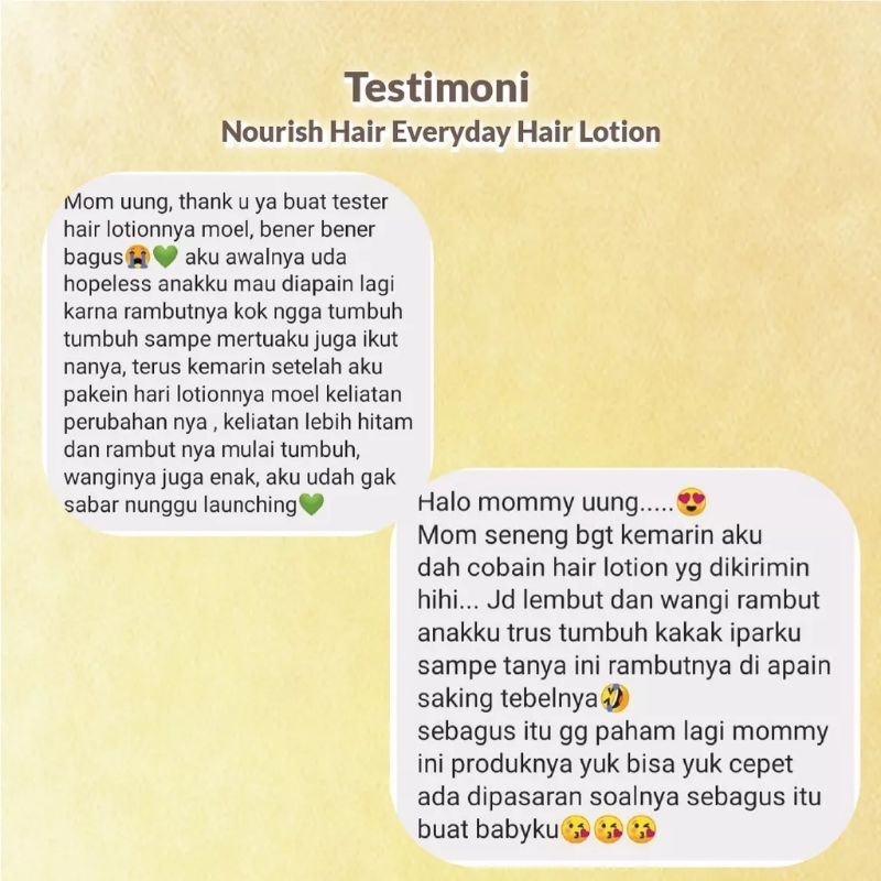 Moell Nourish Hair Everyday - Hair Lotion 100ml Natural Organic | Hair Lotion Anak